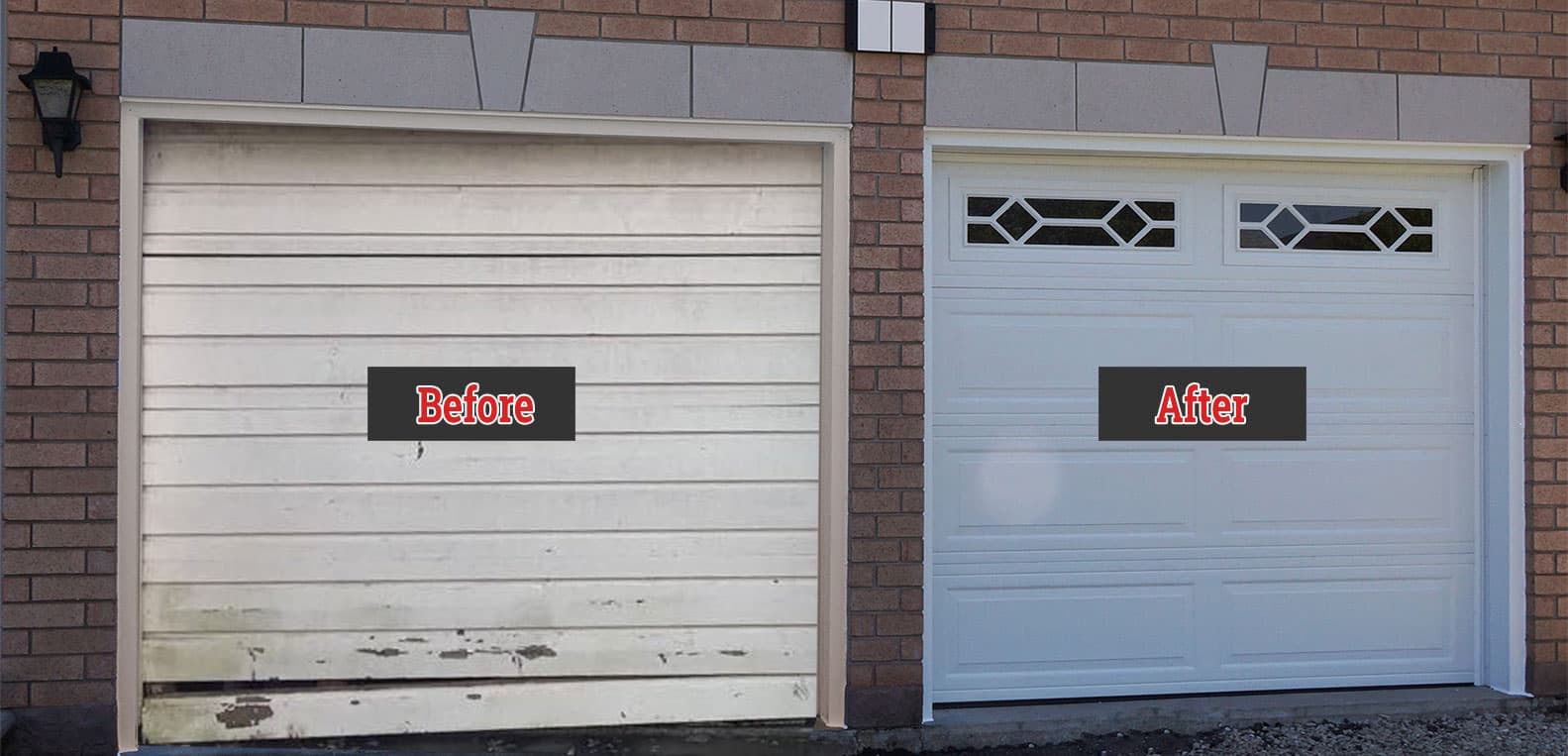 garage door before and after